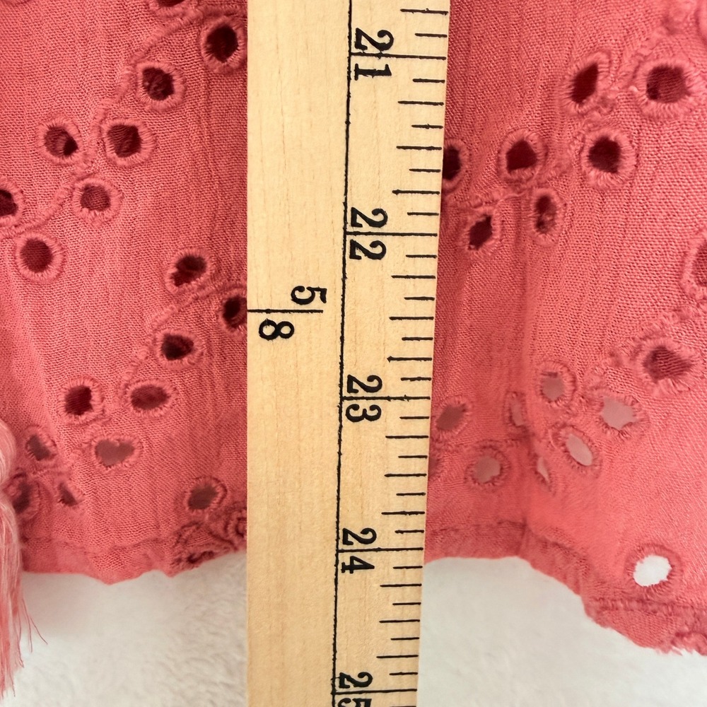 M&S Collection Antique Rose Eyelet Boho Blouse V-Neck Tassel Top Size 6 US 10 UK - Picture 11 of 11